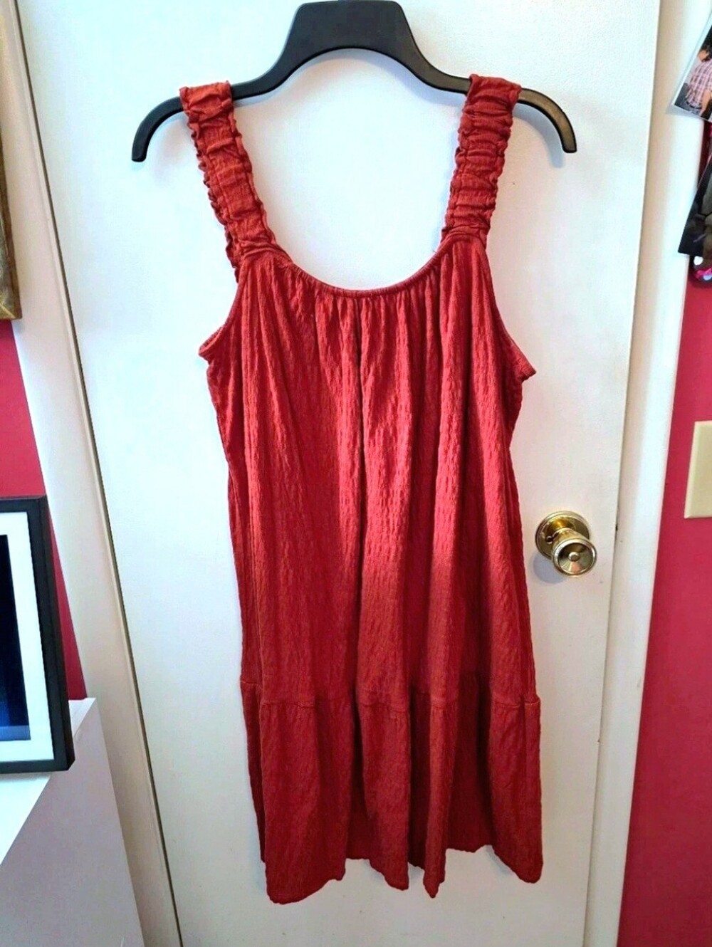 Wonderly Women's Sleeveless Dark Orange Midi Length Dress